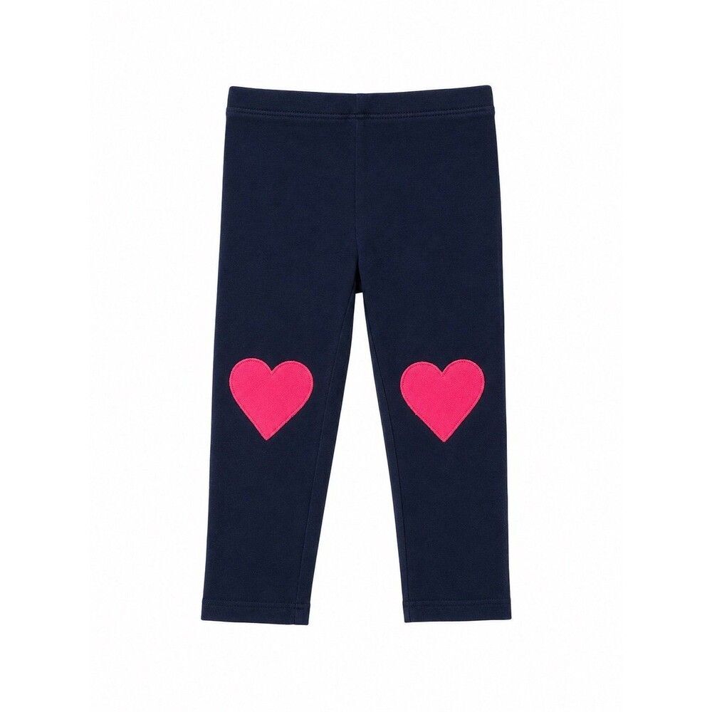 Baby Gap Playtime Favorites Heart Knee Leggings | Navy Pink | Toddler Girls 2T